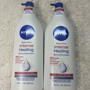 2 NIVEA Intense Healing 16.9 fl. oz. Body Lotions Very Dry to Rough Skin Pump
